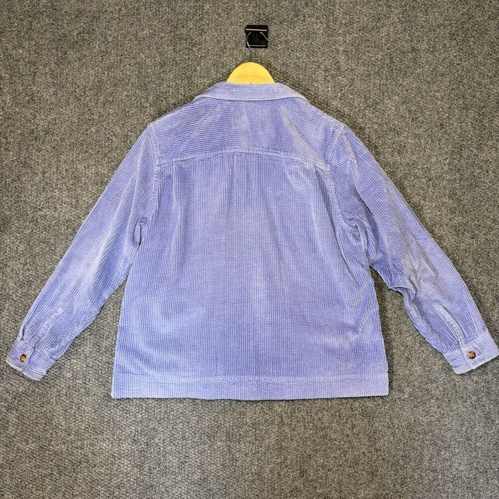 LL Bean Corduroy Shacket Jacket L blue Cabin core Cozy Soft Chore Shirt - Picture 8 of 12